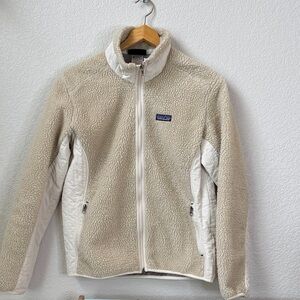 Patagonia Zip Up Jacket Fuzzy Off White Cream Size Large